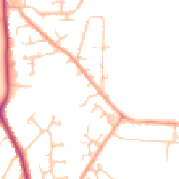 Daytime road noise heatmap for HR4 9PF