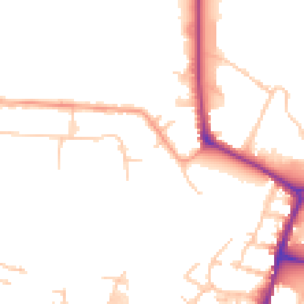 Daytime road noise heatmap for HR4 9PW