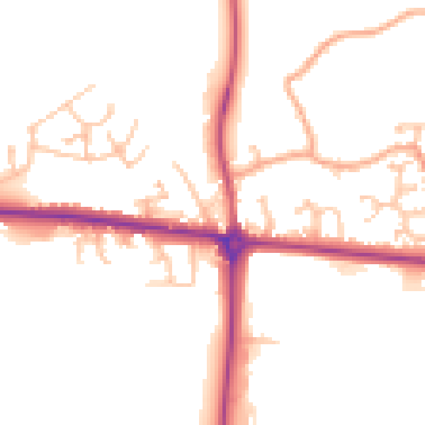Daytime road noise heatmap for HR4 9RL
