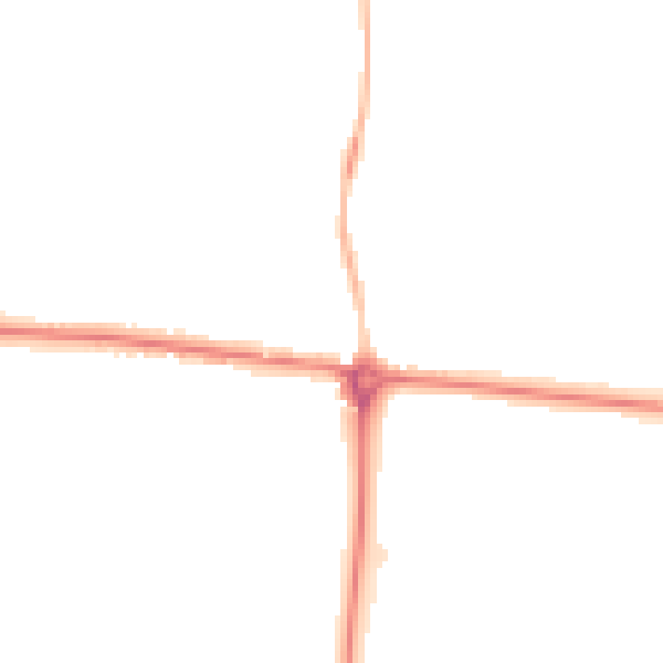 Night-time road noise heatmap for HR4 9RL