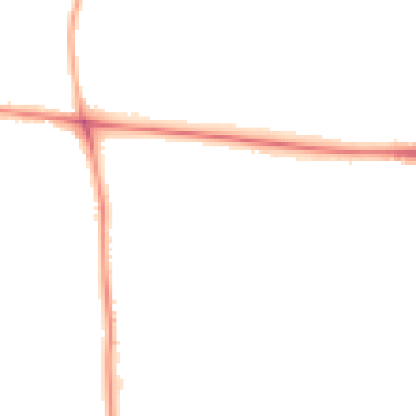 Night-time road noise heatmap for HR4 9TS