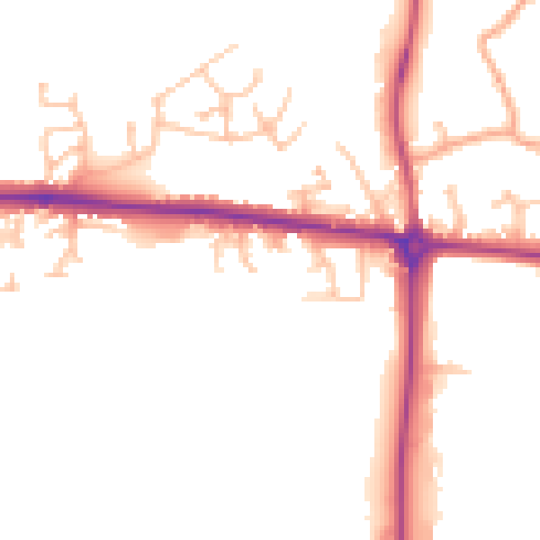 Daytime road noise heatmap for HR4 9UL