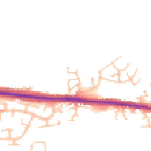 Daytime road noise heatmap for HR4 9WA