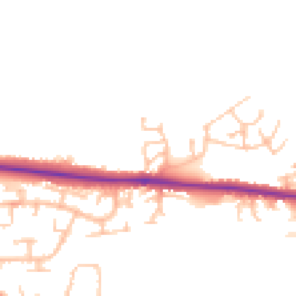 Daytime road noise heatmap for HR4 9WF