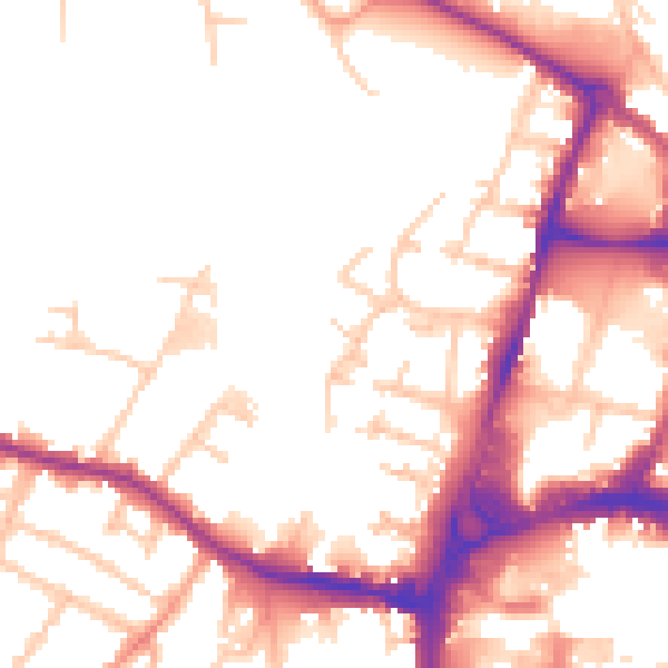 Daytime road noise heatmap for HR4 9YG