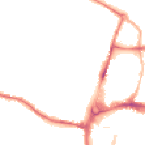 Night-time road noise heatmap for HR4 9YQ