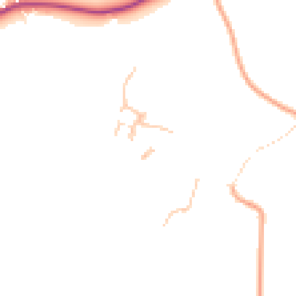 Daytime road noise heatmap for HR6 0BG