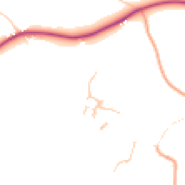 Daytime road noise heatmap for HR6 0BH