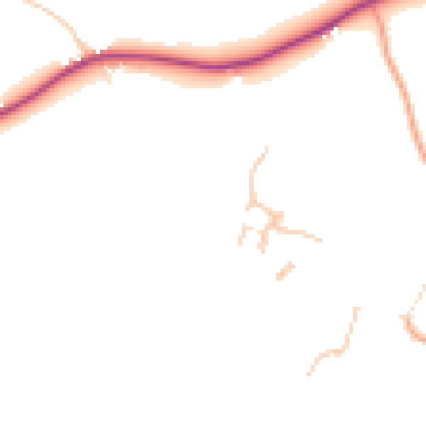 Daytime road noise heatmap for HR6 0BJ