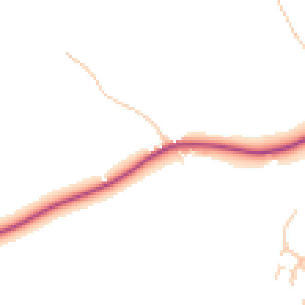 Daytime road noise heatmap for HR6 0BL