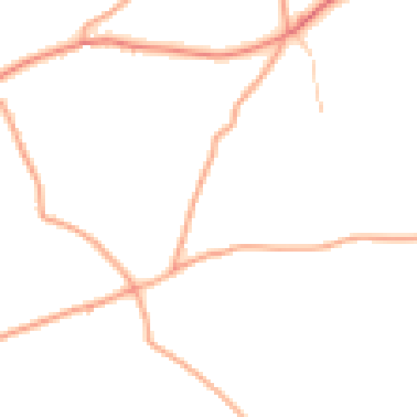 Daytime road noise heatmap for HR6 0FF