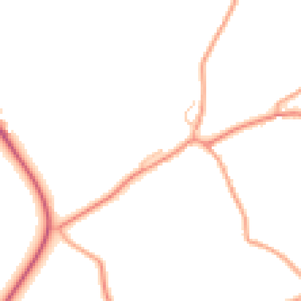 Daytime road noise heatmap for HR6 0HB