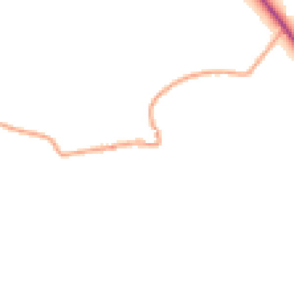 Daytime road noise heatmap for HR6 0NT