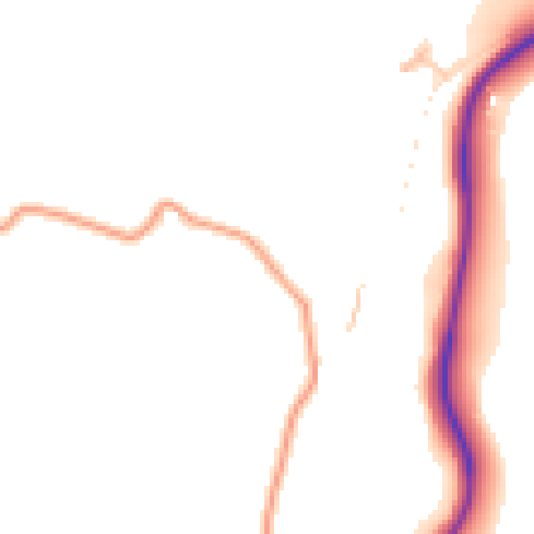 Daytime road noise heatmap for HR6 0PS
