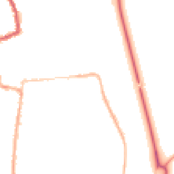 Night-time road noise heatmap for HR6 8AW