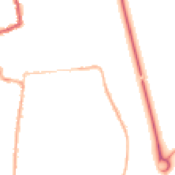Night-time road noise heatmap for HR6 8BE