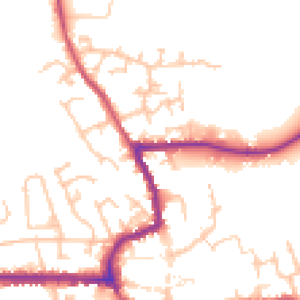 Daytime road noise heatmap for HR6 8FH