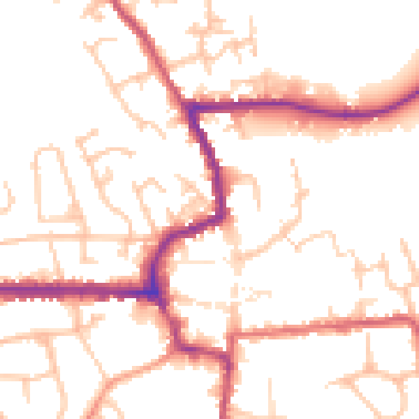Daytime road noise heatmap for HR6 8FP