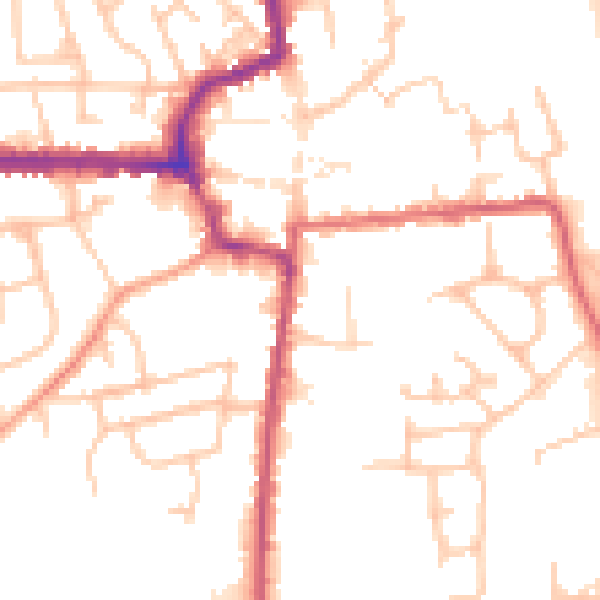 Daytime road noise heatmap for HR6 8JQ