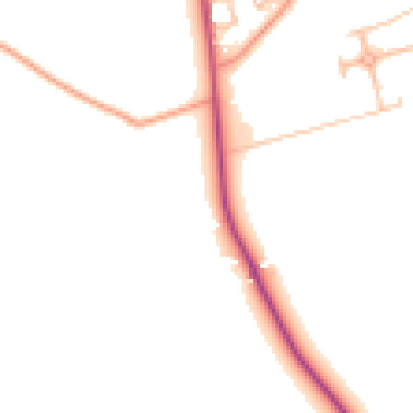 Daytime road noise heatmap for HR6 8QF