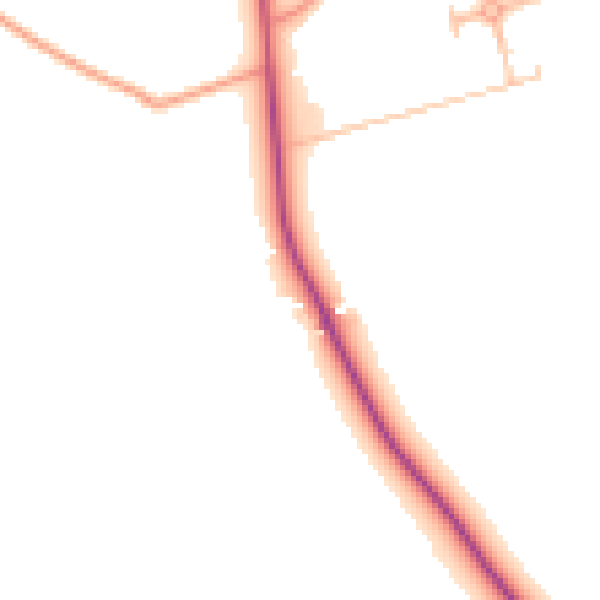 Daytime road noise heatmap for HR6 8QG