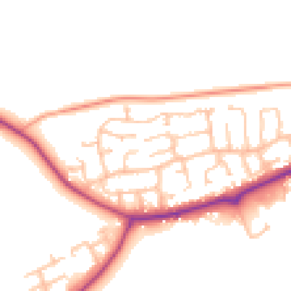 Daytime road noise heatmap for HR6 8SH