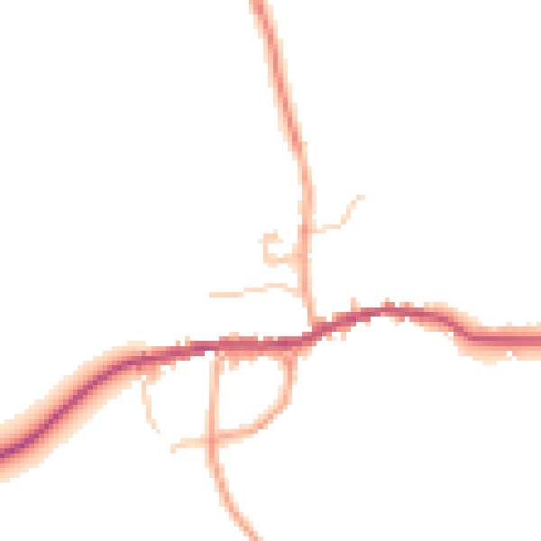 Daytime road noise heatmap for HR6 9ET
