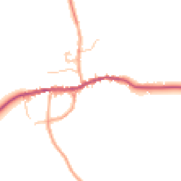 Daytime road noise heatmap for HR6 9HH