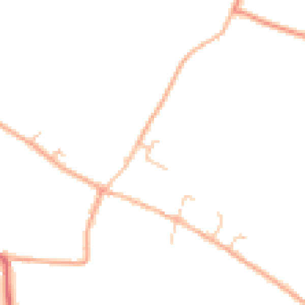 Daytime road noise heatmap for HR6 9SN