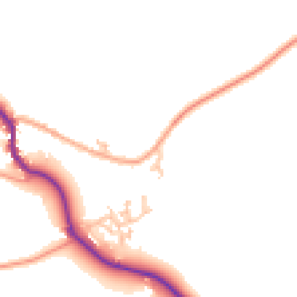Daytime road noise heatmap for HR6 9UP