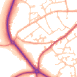 Daytime road noise heatmap for HR8 2DG