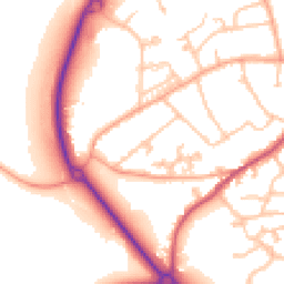 Daytime road noise heatmap for HR8 2DN