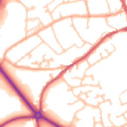 Daytime road noise heatmap for HR8 2ED