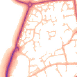 Daytime road noise heatmap for HR8 2FR