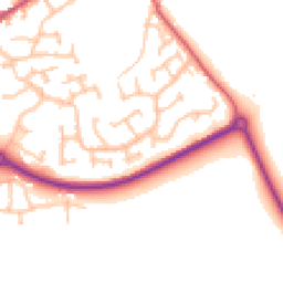 Daytime road noise heatmap for HR8 2HP