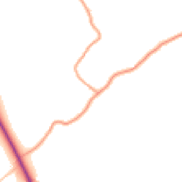 Daytime road noise heatmap for HR8 2JY