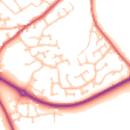 Daytime road noise heatmap for HR8 2XP