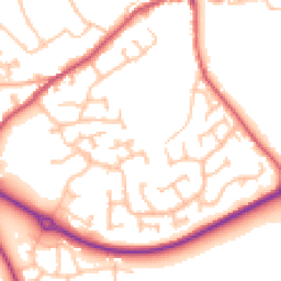 Daytime road noise heatmap for HR8 2XS