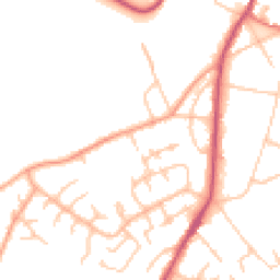 Daytime road noise heatmap for HR9 5BE