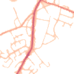 Daytime road noise heatmap for HR9 5GT