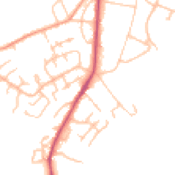 Daytime road noise heatmap for HR9 5PT