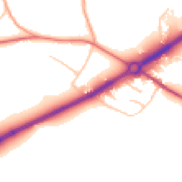 Daytime road noise heatmap for HR9 6AF