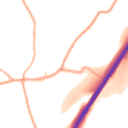 Daytime road noise heatmap for HR9 6AW