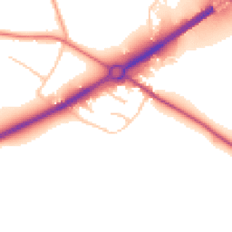 Daytime road noise heatmap for HR9 6BE