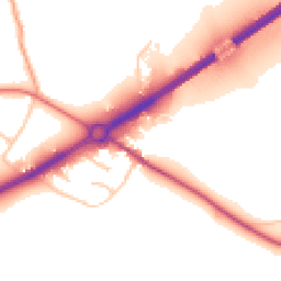 Daytime road noise heatmap for HR9 6BH