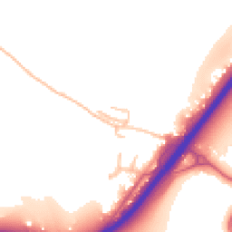Daytime road noise heatmap for HR9 6DG