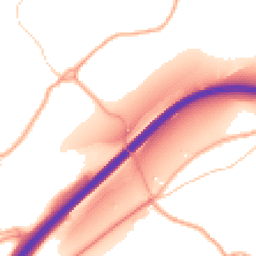 Daytime road noise heatmap for HR9 6DR