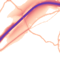 Daytime road noise heatmap for HR9 6DS