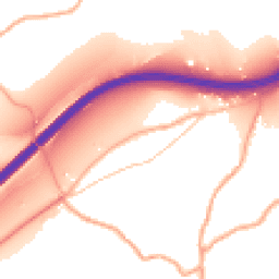 Daytime road noise heatmap for HR9 6DW