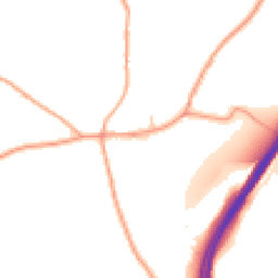 Daytime road noise heatmap for HR9 6RW